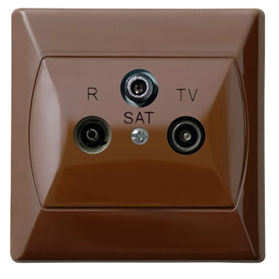 AKCENT RTV-SAT socket brown