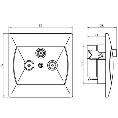 AKCENT RTV-SAT socket brown