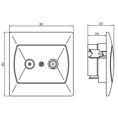 AKCENT RTV socket GAP-14 dB brown
