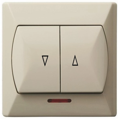 AKCENT Shutter switch with beige backlight