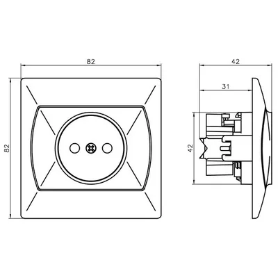 AKCENT Single brown socket