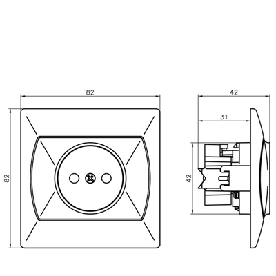 AKCENT Single brown socket