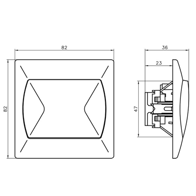 AKCENT Single-pole brown switch