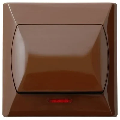 AKCENT Single-pole switch with backlight brown