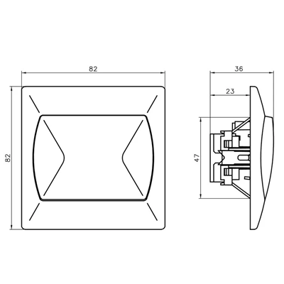 AKCENT Single-pole switch with white backlight
