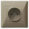 AKCENT Single socket with ground schuko beige