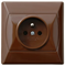 AKCENT Single socket with grounding brown