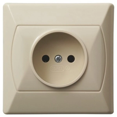 AKCENT Single socket, with shutters, beige