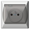 AKCENT Splashproof socket with grounding white, transparent cover
