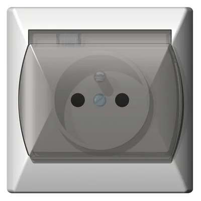 AKCENT Splashproof socket with grounding white, transparent cover
