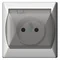 AKCENT Splashproof socket with grounding white, transparent cover