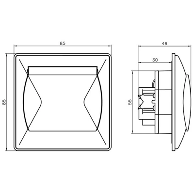 AKCENT Splashproof socket with grounding white, transparent cover