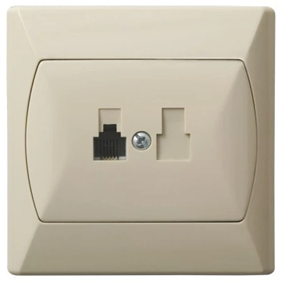 AKCENT Telephone socket, single beige