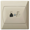 AKCENT Telephone socket, single beige