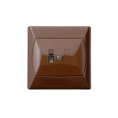 AKCENT Telephone socket, single brown