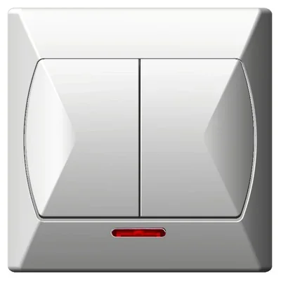 AKCENT Two-group switch, white candlestick