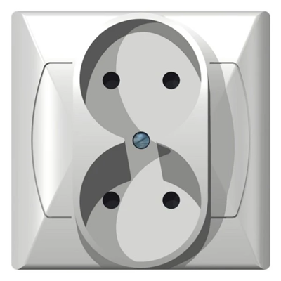 AKCENT White double socket