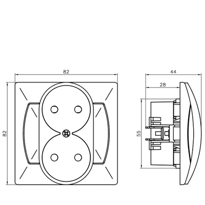 AKCENT White double socket