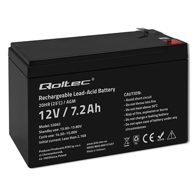 Akumulator AGM 12V 7.2 Ah max 108A
