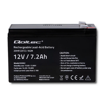 Akumulator AGM 12V 7.2 Ah max 108A