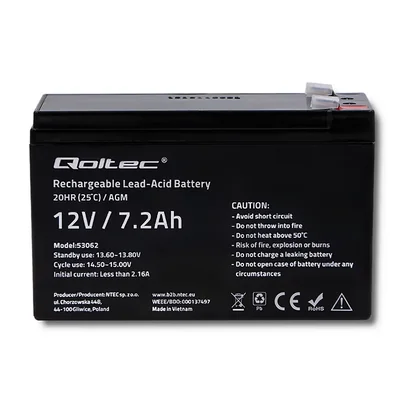 Akumulator AGM 12V 7.2 Ah max 108A