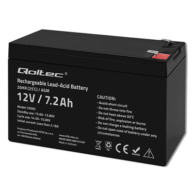 Akumulator AGM 12V 7.2 Ah max 108A