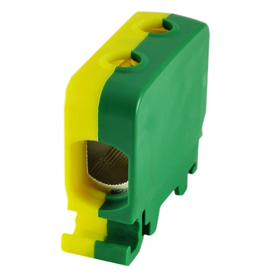 AL CU connettore per guida filettata 1,5-50mm² TS-35 1 binario 2 fori terminali giallo-verde 20 pz.