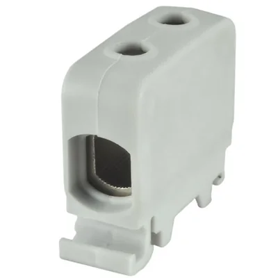 AL CU závitová lišta konektor 1,5-50mm² TS-35 1 dráha 2 otvory pro svorky šedá 20 ks.