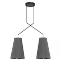 ALANYA Hanging lamp E27 IP20 black with gray lampshades