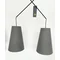 ALANYA Suspension E27 IP20 noir avec abat-jour gris