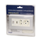 Alargador de escritorio con interruptor y cargador USB 5V DC/2.1A, 1 x 2.5A 2P/II + 1 x 16A 2P+Z plateado