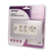 Alargador de sobremesa con interruptor, 2x2,5A 2P/II, 1x16A 2P+Z plateado