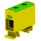 AL/CU threaded terminal block, 1, 5 - 50 mm2, TS 35, 1 track, 2 holes clamp, yellow