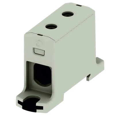AL/CU threaded terminal block, 6 - 95mm2, TS 35, 1 track, 2 holes clamp