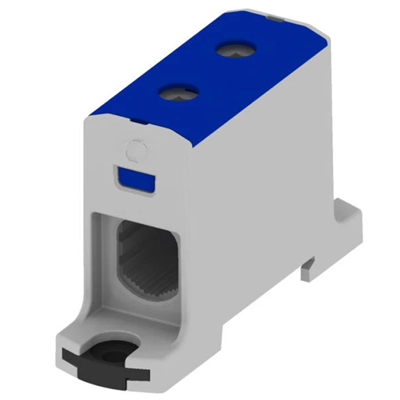 AL/CU threaded terminal block, 6 - 95mm2, TS 35, 1 track, 2 terminal holes