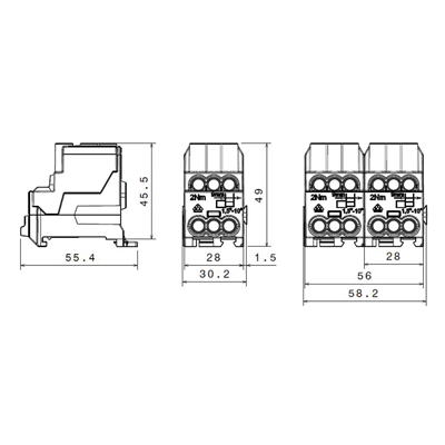 Al/Cu-Verteilerblock SDB 100 SIMBLOCK blau