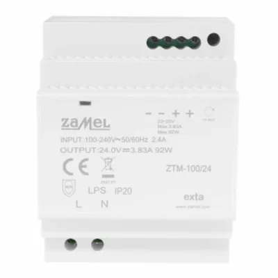 Alimentation à découpage montée sur rail TH-35 (DIN), 100 W, 24 V CC, type : ZTM-100/24