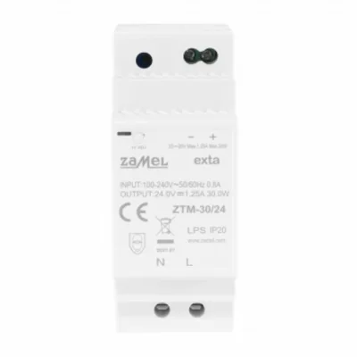 Alimentation à découpage montée sur rail TH-35 (DIN), 30 W, 24 V CC, type : ZTM-30/24