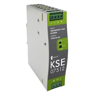 Alimentation à découpage stabilisée KSE 07512M 230/12VDC 6,3A avec protection et régulation de tension IP20 TH-35