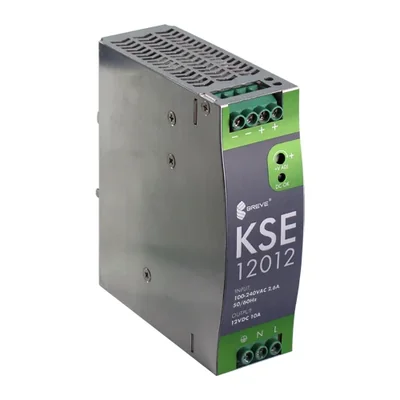 Alimentation à découpage stabilisée KSE 12012M 230/12VDC 10A avec protection et régulation de tension IP20 TH-35