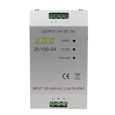 Alimentation industrielle à impulsions. saisir Tension 90-264V AC/120-370V DC P=120W dehors 24VDC