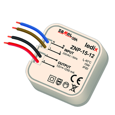 Alimentation LED encastrée 12V DC 15W