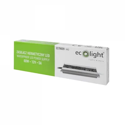 Alimentation LED hermétique 60 W 12 V 5 A 180 x 40 x 22 mm