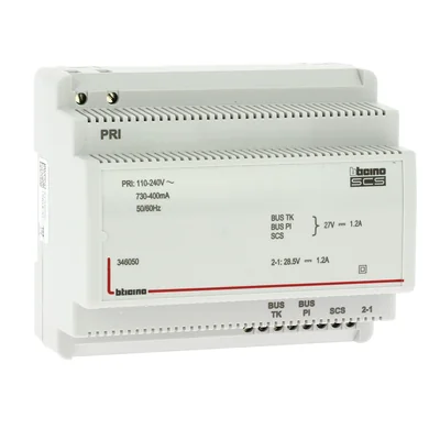 ALIMENTATORE PER SISTEMA DI VIDEOCITOFONO CON ADATTATORE VIDEO - 1,2 A - 6 MODULI