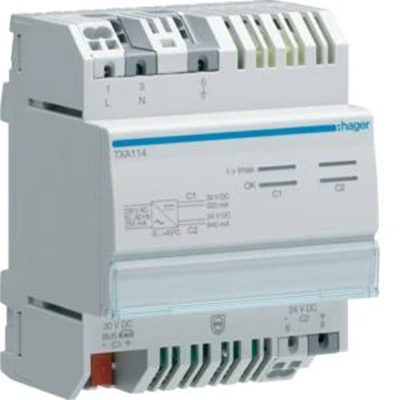 Alimentazione KNX 1 x 30 V CC, 320 mA + 1 x 24 V CC, 640 mA