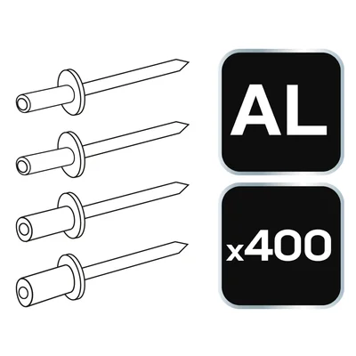 Aluminum blind rivets, 400 pieces