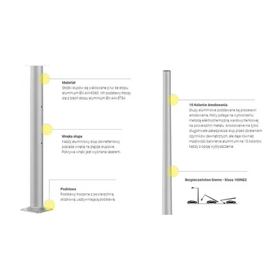 Aluminum column SAL-5 anodized inox