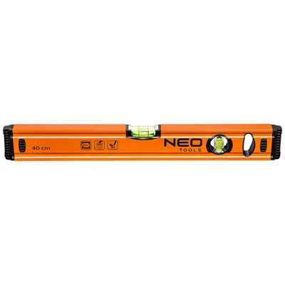 Aluminum spirit level 40 cm, 2 vials
