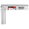 Aluminum square with precise millimeter scale 195x350mm