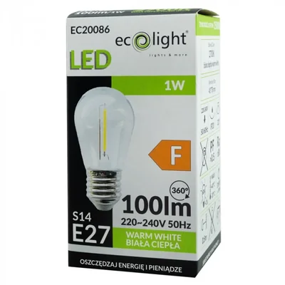 Ampoule à filament sphérique S14 E27 1W 2700K 100lm